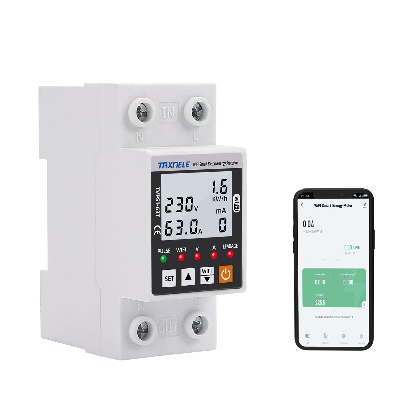 Protector de Voltaje Monofasico Wi-Fi AC 63A 80-300V
